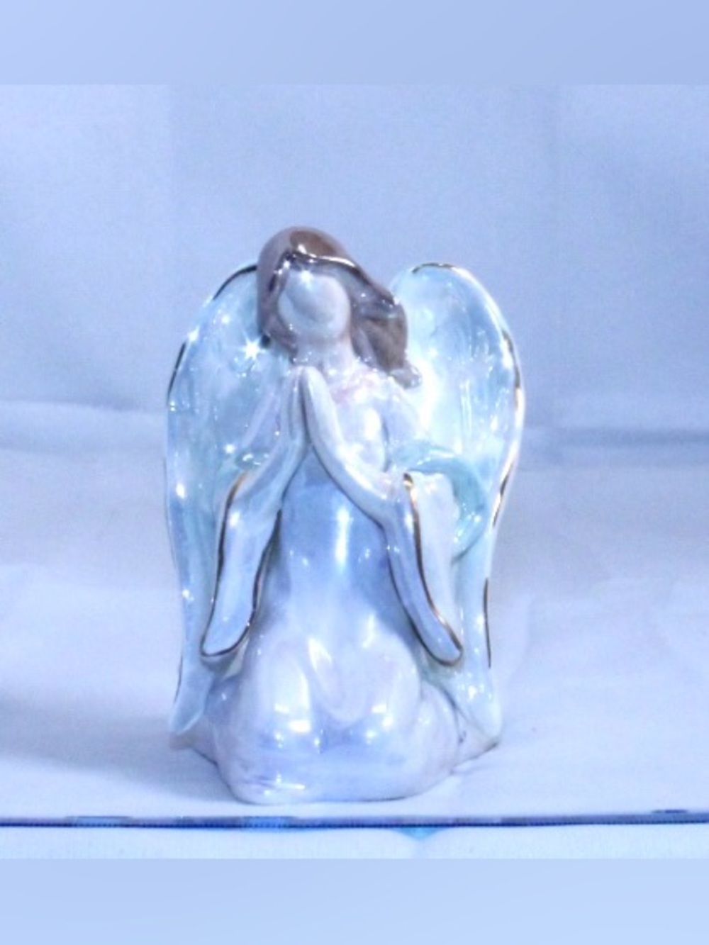 Collectable Avon Iridescent Porcelain Angel Candle Holder